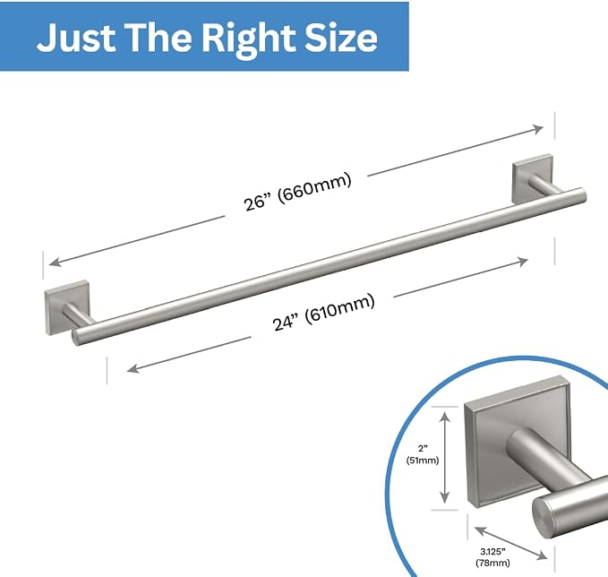 Gatco 5620 Mode Towel Bar, 24 Inch, Satin Nickel