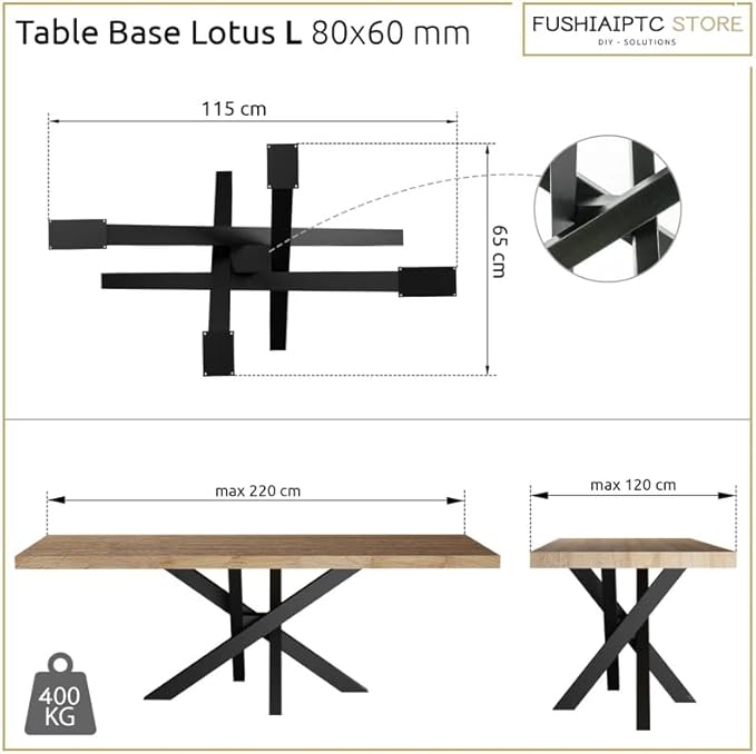 FUSHIAIPTC 30 Inch Metal Table Legs, Heavy Duty Desk Legs Holds 1000lbs Combinatorial Dining Table Legs for Wood, Glass, Marble Tabletop, Table Base Come in a Golden Ratio Design