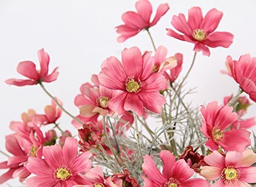 6 Pcs Artificial Calliopsis Flowers Fake Silk Flower Table Kitchen Home Garden Party Wedding Decoration Approx 24'' High Classic Pink No Vase