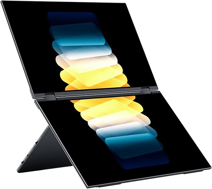 EHOMEWEI X1 Portable Foldable 2K Dual Monitor, 16"*2 Laptop Expansion Screens 60Hz 1920 * 1200 sRGB, 100DCI-P3 HDR for Working/Gaming/Travel, Phone/Switch/Windows MacOS