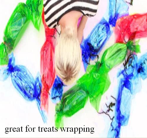 200 ft Blue Cellophane Wrap Roll (16 In x 200 Feet) - 2.5 Mil Thick for Gift Baskets, Bouquets, Party Decorations