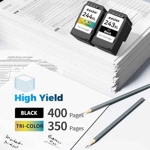 Remanufactured Ink Cartridge Replacement for Canon Ink 243 and 244 Combo Pack PG-243 CL-244XL 245XL 246XL for TR4520 MX490 MX492 MG2522 TS3322 TS3122 MG2520 MG2922 TR4522 TS202 (Black Tricolor)