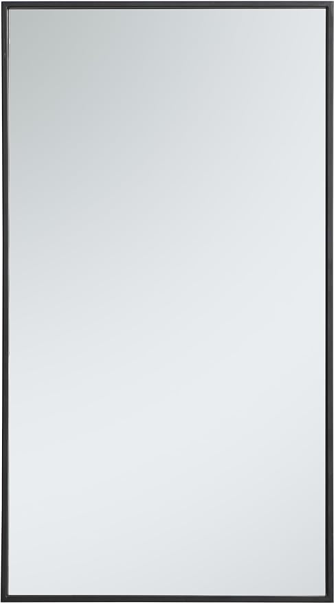 Elegant Decor Eternity 36" x 20" Contemporary Metal Frame Mirror in Black