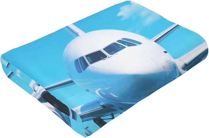 Airplane Blanket for Boys Pilot Plane Throw Blanket Aircraft Soft Cozy Fleece Fuzzy Stuffed Plush Flannel Gifts for Girls Women Kids Adults 60''x80''