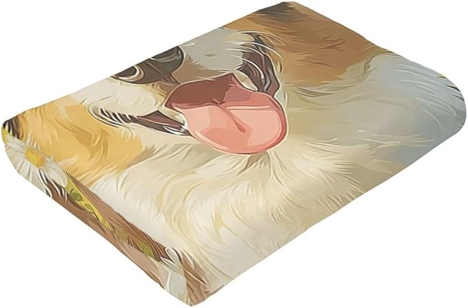 Australian Shepherd Blanket Cute Dog Throw Blanket Puppy Soft Cozy Fleece Fuzzy Stuffed Plush Flannel Animal Gifts for Girls Women Boys Kids Adults 40''x50''