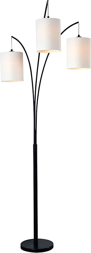 Kenroy Home Leah Modern Arc Floor Lamp, Black, 87.5 Inch Height, 31.5 Inch Width, 31.5 Inch Depth
