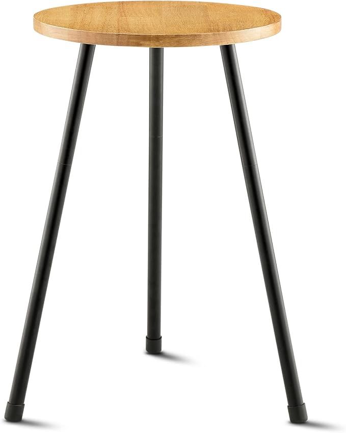 KINNARY Tall Plant Stand, Mid Century Wood Indoor Plant Stand Plant Table for Flower Pots, Metal Plant Holder, Modern Home Decor Small Round Side End Table (11.8"x20")