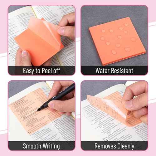 Mr. Pen- Plastic Glitter Sticky Notes, 3¡±x3¡±, 12 Pads, 600 Sheets, Vivid Palette Sticky Notes, Sticky Note, Self-Stick Note Pads