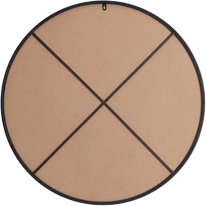 Elegant Decor Eternity 39" Round Mid Century Metal Frame Mirror in Black