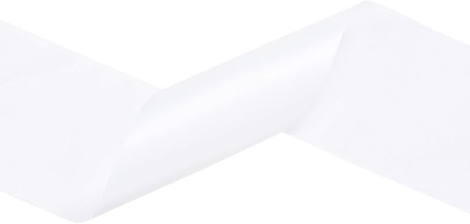 YAMA Double Face Satin Ribbon Roll - 4 inch Wide Solid Color Craft Ribbon, Great for Chair Sash,Making Bow, Sewing and Wedding Bouquet- 5 Yard/Spool, White