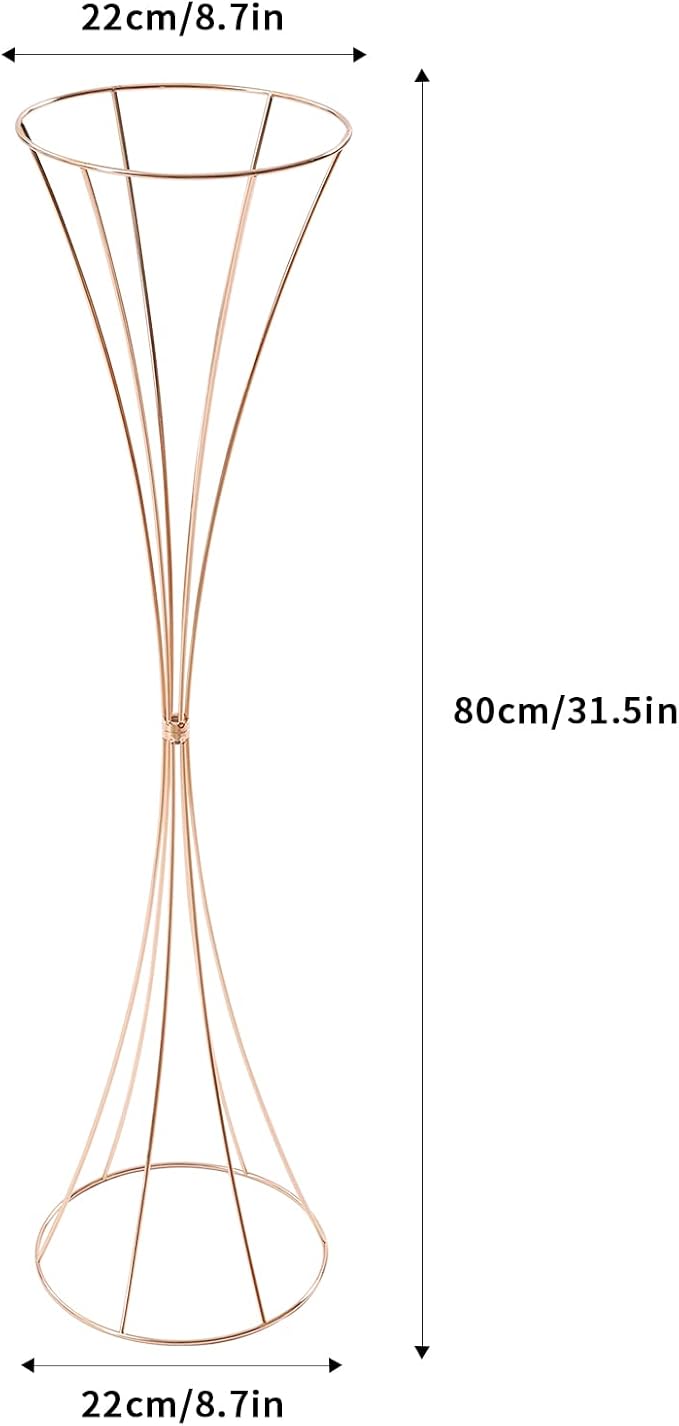 10 Pcs Gold Centerpieces for Table Wedding, 31.5 Inch Metal Wedding Flower Vase Large Gold Flower Stand for Party Decorations and Event Decorations 8.7 x 8.7 x 31.5 Inch