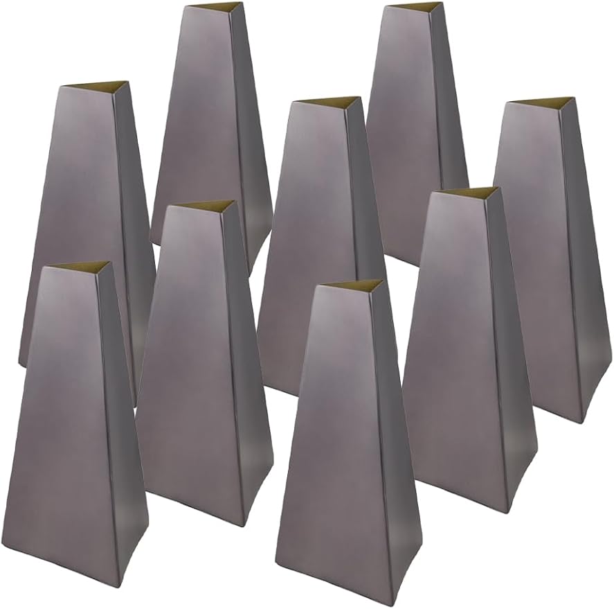 Serene Spaces Living Triova Stainless Steel Vase – Perfect for Fresh & Dried Flowers, Sculptural Accent for Mantels, Coffee Tables & Office Desks,Table Centerpiece, 4.5" Wide & 8.5" Tall, Pack of 12