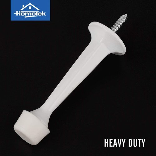 HOMOTEK Heavy Duty Door Stop - 3 Pack Solid Rigid Design with Soft Rubber Tip | White Finish