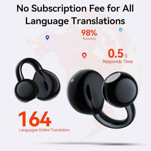 AI Translation Earbuds Real Time, 164 Languages & Accents, 3-in-1 Translator Earbuds with HD Sound Audifonos Traductores Ingl?s Espa?ol Translation Headphones for Travel Business Meeting Learning