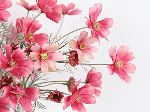 6 Pcs Artificial Calliopsis Flowers Fake Silk Flower Table Kitchen Home Garden Party Wedding Decoration Approx 24'' High Classic Pink No Vase