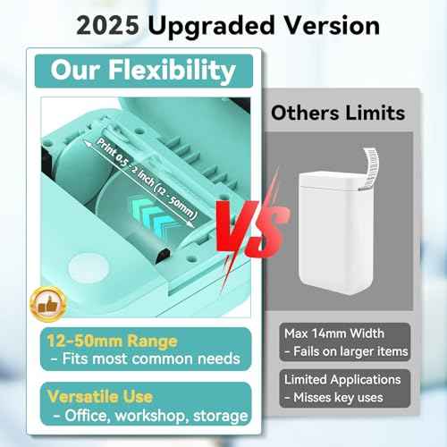 Label Maker Machine with Tape - Inkless Mini Bluetooth Label Printer with Multiple Templates, Wide Waterproof Labels, Portable Thermal Sticker Labeler for School Home Office Kitchen Organization