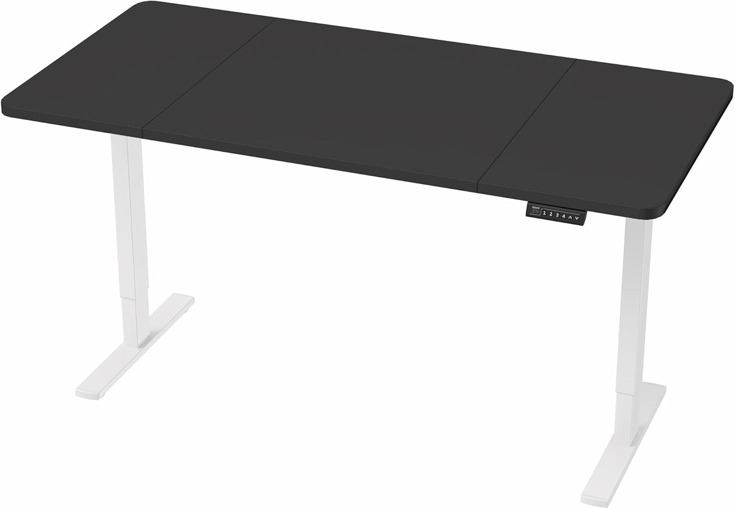 VIVO Electric Standing Desk - 60 x 30 Inch with Memory Height Adjustment - Black Top & White Frame