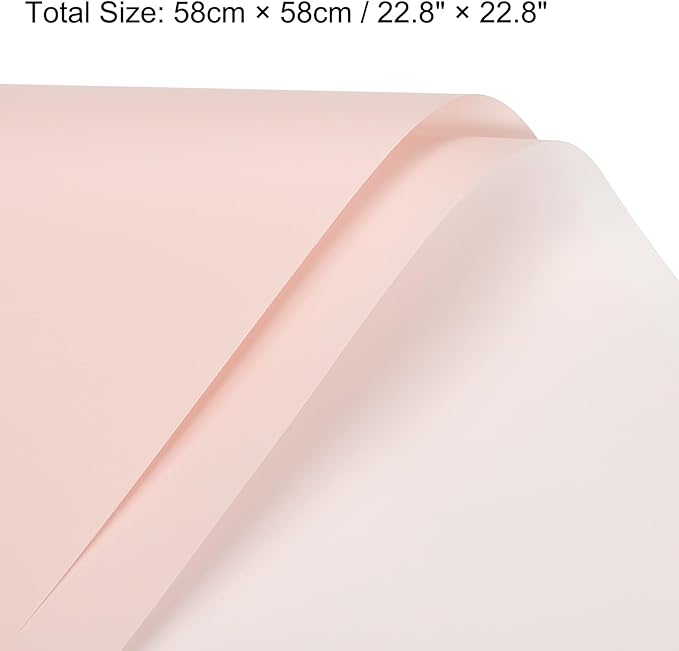 MECCANIXITY 10 Pcs Double Sided Color Flower Wrapping Paper Pink+White 22.8"x22.8" Waterproof for Florist Bouquet Supplies, DIY Crafts, Gift Box Packaging
