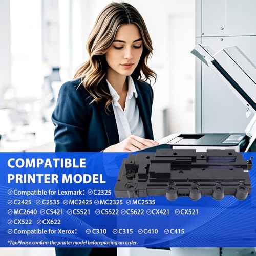 78C0W00 Waste Toner Box/Bottle/Container Compatible for Lexmark MC2425 MC2325 MC2535 CS421 CS521 CX421 CX521 008R13325 Waste Toner Bottle Compatible for Xerox C310 C315 C410 C415