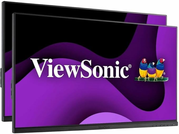 ViewSonic VG2448A-2_H2 24 Inch Dual Pack Head-Only 1080p IPS Monitor with Ultra-Thin Bezels, HDMI, DisplayPort, USB, and VGA for Home and Office,Black