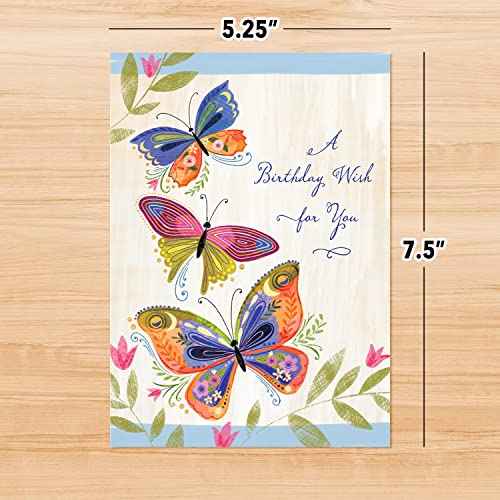Designer Pop! Pop Up Birthday Card with 3D Butterfly Design - Birthday Wish Greeting Card, Ideal for Friends, Family or Special Someone