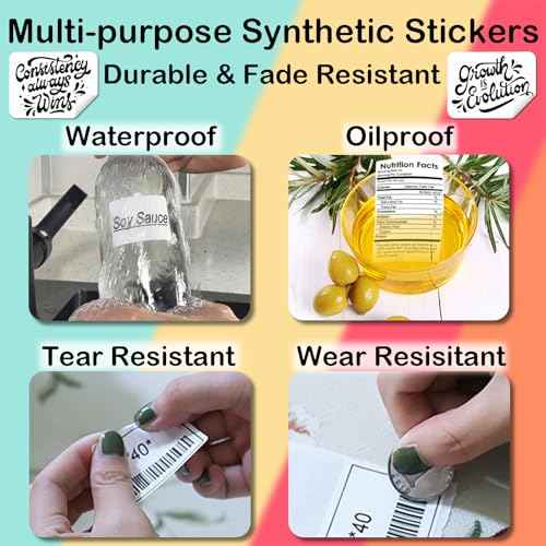 [300 Labels/Roll x 3] 40mm x 30mm Thermal Labels Compatible for Supvan T50M Pro, Phomemo M110, 1.57''x1.18'' Label Maker Tape Refill, Weatherproof & Tear-Resistant Thermal Stickers (White)