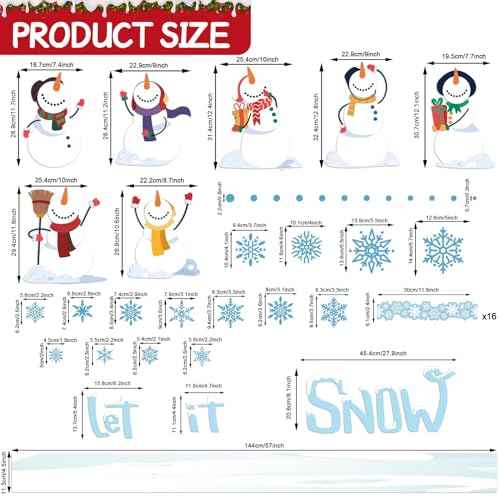 ZOIIWA Winter Bulletin Board Decoration Set Holiday Paper Cutouts Blackboard Border Snowman Classroom Decorations Christmas Bulletin Board for Xmas School Wall Door Decoration