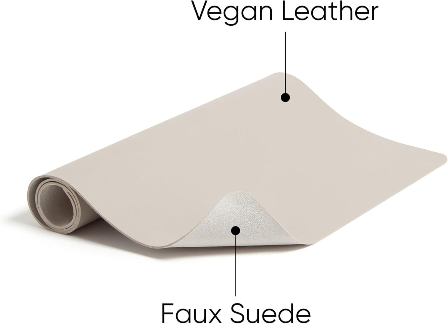 Smead Vegan Leather Desk Pad - Non-Slip Faux Suede Backing | Stylish Office Organizer, 31.5” x 15.7” Sandstone