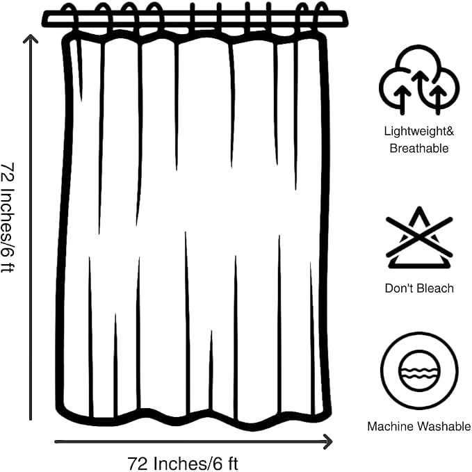 Boho Mid Century Shower Curtain, Minimalist Abstract Arch Simple Sun Modern Machine Washable Waterproof for Bathroom Decor Bathtub with 12 Hooks 72x72