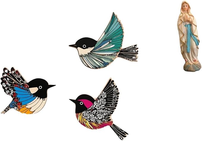 Fenteer Bird Wall Hanging Wooden Bird Wall Art Wood Flying Birds Wall Decor Wooden Sign Wall Hanging Decor Livingroom Bedroom Crafted from Wood and Resin Suit