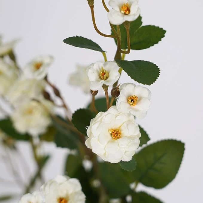 Melorca&Guilla Artificial Plants Fake Flowers,6PCS 29" Artificial Rose for Vase, Long Stems White Artificial Flowers Faux Flower Arrangements for Shop Garden Office Home Décor(6, White Rosa)
