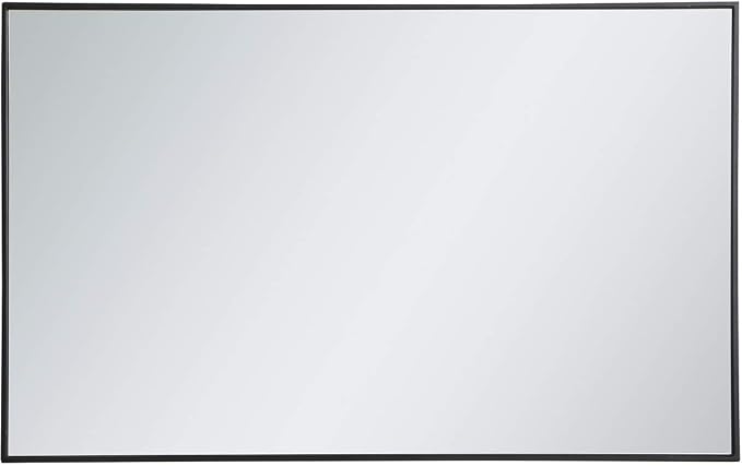 Elegant Decor Eternity 48" x 30" Contemporary Metal Frame Mirror in Black