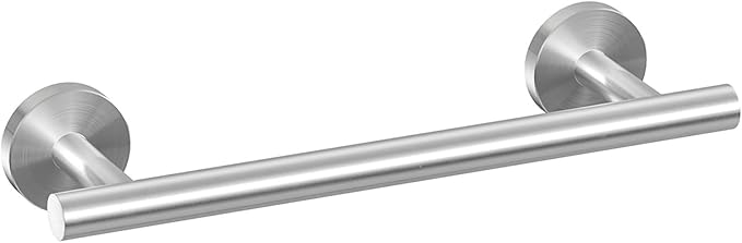 USHOWER Brushed Nickel Hand Towel Bar, 9-Inch Towel Racks for Bathroom Wall-Mounted, SUS304 Stainless Steel Towel Rod (Total Length 11-Inch)