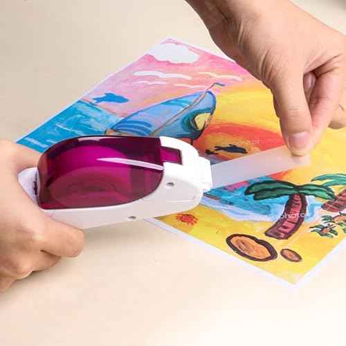 Handheld Packaging Tape Dispenser Gun with Auto Cutter - One-Handed, Safe & Convenient, Fits 1/2''-3/4'' Tape, Includes Kissdeer¢ç Roll, Pink