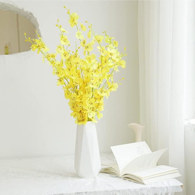 Ceramic Vase, 7.4 Inch for Pampas Calla Lily Tulip, Flower Vase Minimalism Style for Modern Table Shelf Home Decor, Fit for Housewarming, Weddings, Birthday, Christmas, Thanksgiving, New Year (Blue)