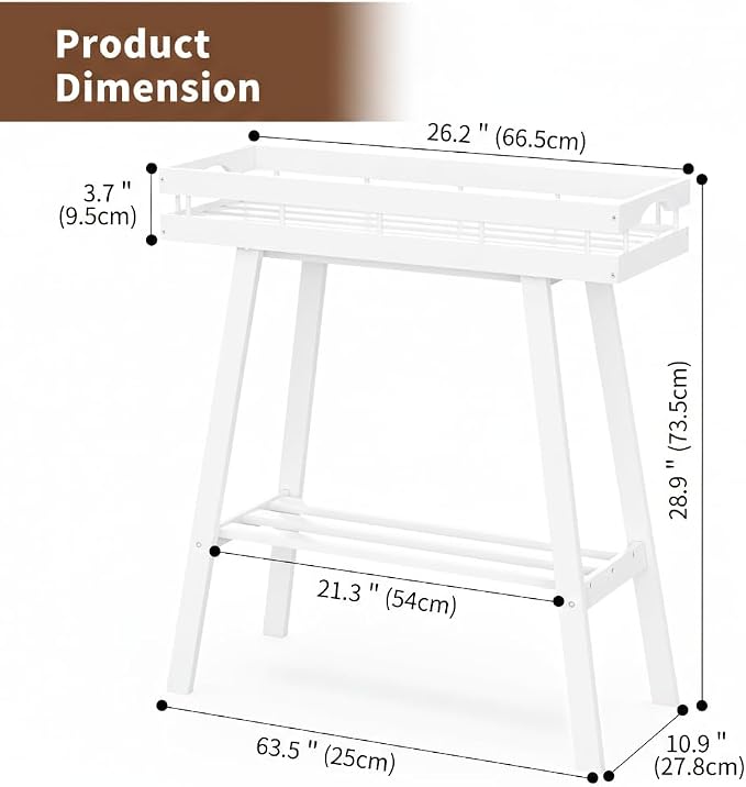 BAMBANG Bamboo Plant Stand Indoor, 2 Tier Small Plant Table, Tall Plant Stand for Indoor Plants, Window Sill Plant Shelf, Flower Pot Holder Plant Bench Plant Rack for Living Room, White