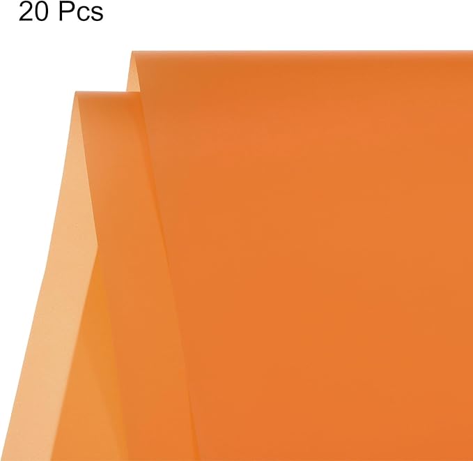 MECCANIXITY Flower Wrapping Fog Paper 22.8x22.8 Inch Waterproof Matte Floral Wrapping Paper for DIY Crafts, Gift/Gift Box Packaging Orange 20 Pcs