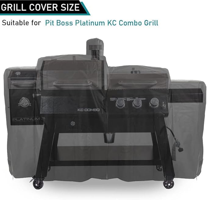 ZJYWSCH Grill Cover for Pit Boss Platinum KC Combo Wood Pellet & Gas Grill Outdoor Waterproof Pit Boss KC Combo Grill Cover PB1285KC 600D Heavy Duty