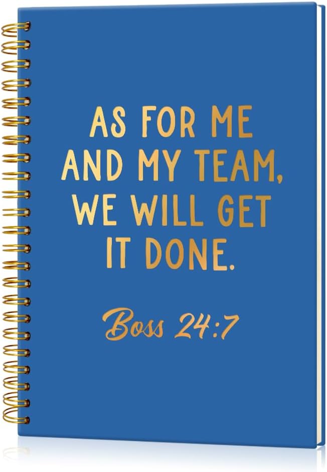 Msticey As For Me And My Team We Will Get It Done 160 Blank Pages Navy Blue Hardcover Spiral Notebook, Appreciation Gifts for Women Manager Supervisor Leader Coworker Colleague, Funny Boss Day Gifts