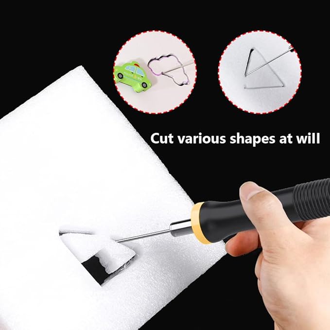 Foam Cutter Hot Wire Electric Styrofoam Cutting Pen Tool | Higher Temperature | 2 Needle | Heat-Insulated Handle | for Eva Foam Board
