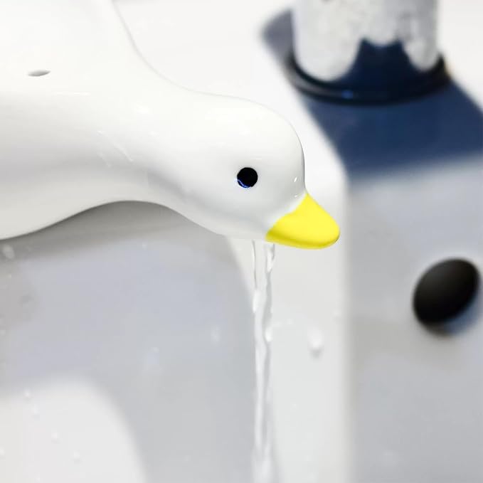 1 Pack Duck Ceramic Soap Dishes,Soap Holder with Drain,Soap Dish Container,Dish Soap Tray,Sponge Holder,Soap Tray for Shower,Bathroom,Bar,Kitchen,Counter (Duck), White