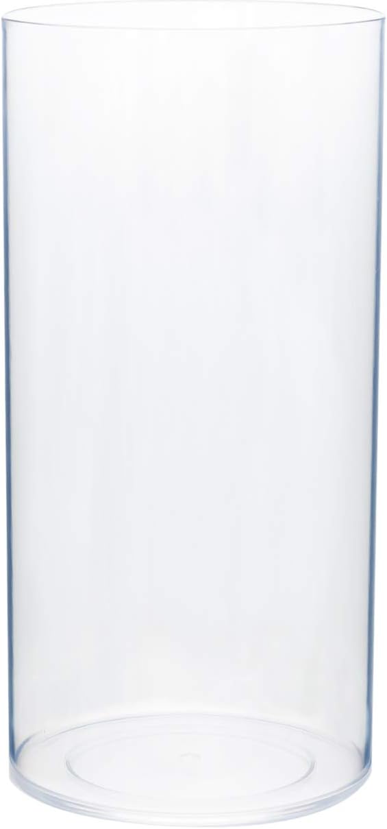 Royal Imports Flower Vase Acrylic Cylinder - Decorative Centerpiece for Home or Wedding - Non Breakable Plastic, 5"X10" Tall Round - Clear