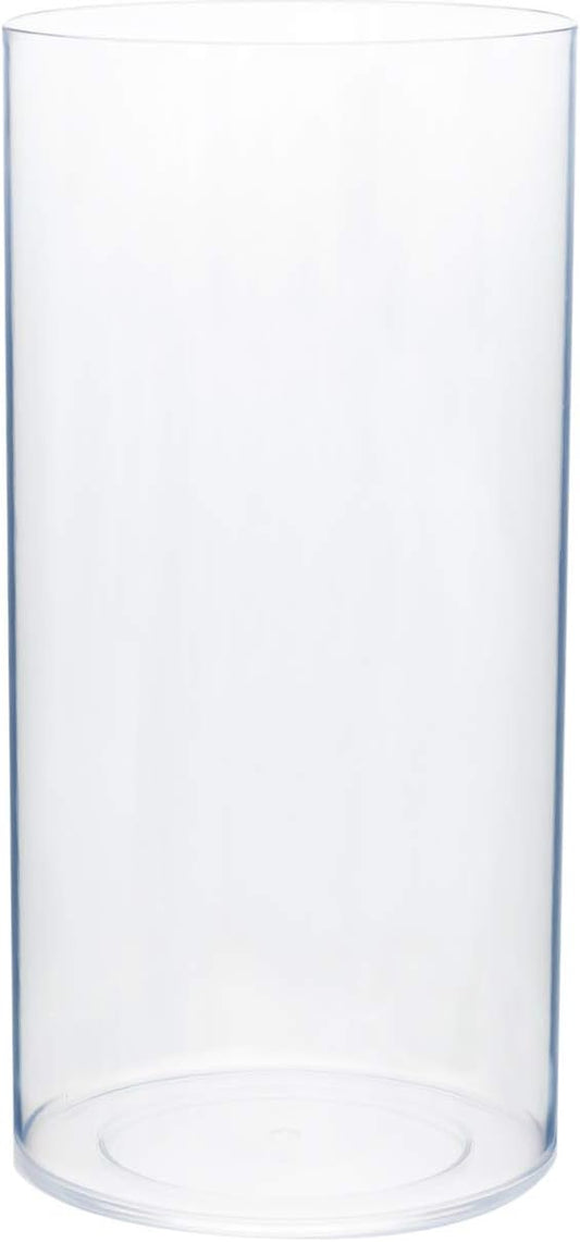 Royal Imports Flower Vase Acrylic Cylinder - Decorative Centerpiece for Home or Wedding - Non Breakable Plastic, 5"X10" Tall Round - Clear