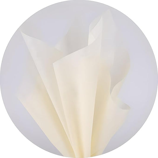 96 Sheets Tissue Flower Wrapping Paper Cotton Wrapping Flower Paper Withdrawable Lining Paper Non-woven Waterproof Floral Bouquet Wraps For Florist Packaging Arrangement (Cream White)