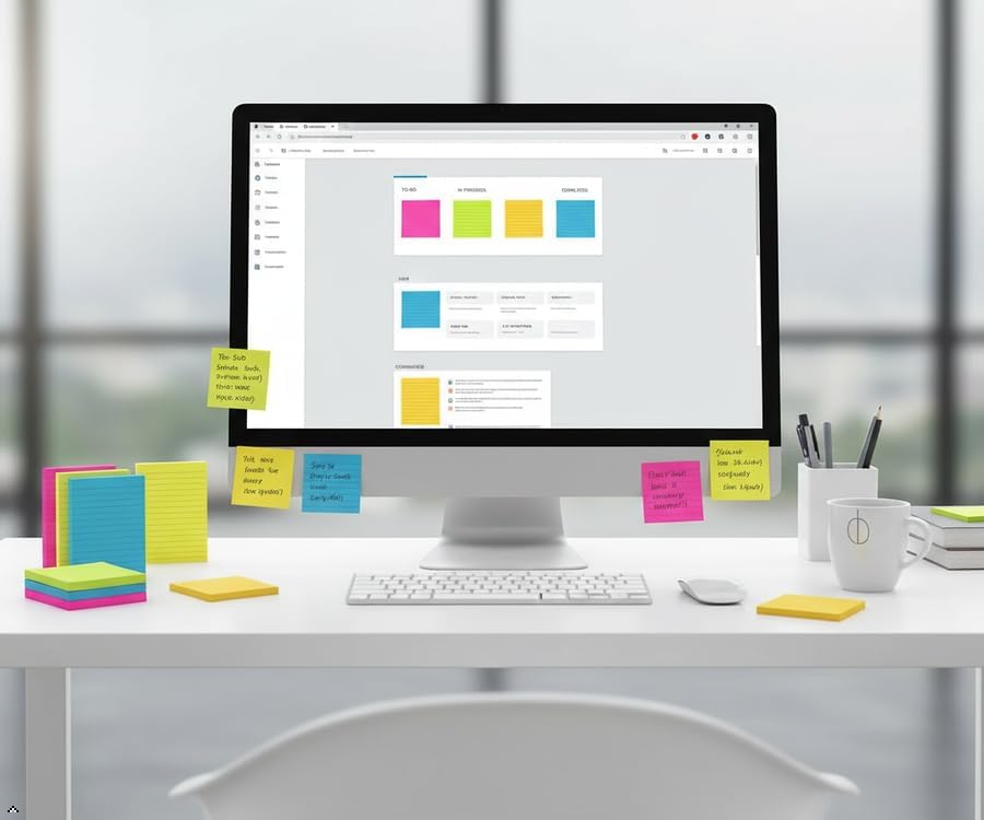 Skiennix Lined Sticky Notes - 3x3 Inch Notepads with Super Sticking Power | Bright Colors, Recyclable