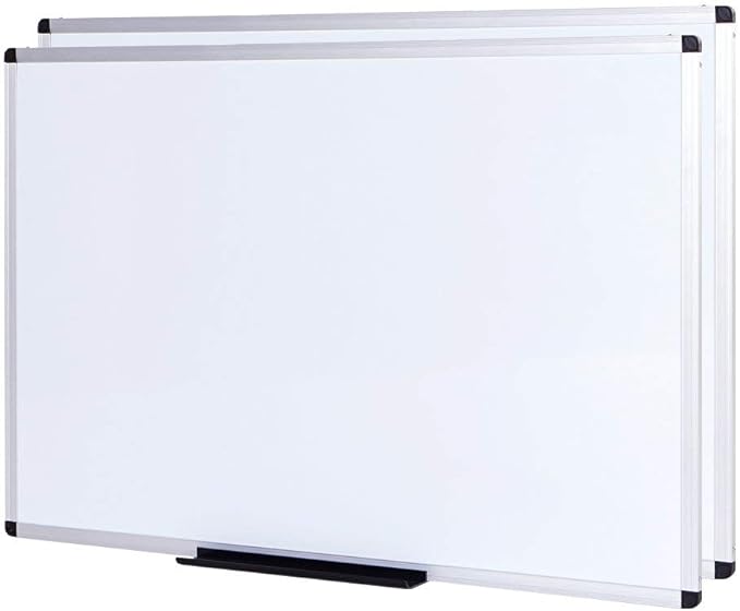 VIZ-PRO Large Magnetic Dry Erase White Board for Wall, 72 X 48 inches, Pack of 2, 6' x 4' Aluminum Framed Whiteboard with Marker Tray for School Office Home