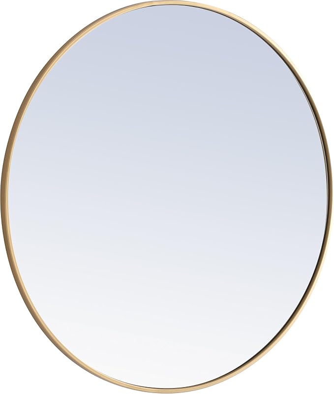Elegant Decor Eternity 36" Round Metal Frame Mirror in Black