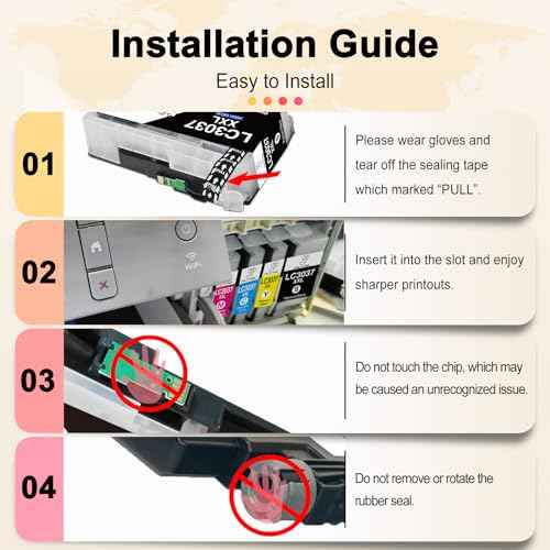 MS DEER LC3037 BK/C/M/Y Ink Cartridges Compatible Replacement for Brother LC3037XXL LC3039XXL LC 3037 XXL High Yield Work for MFC-J6945DW MFC-J6545DW MFC-J5845DW MFC-J5945DW Printer 4-Pack