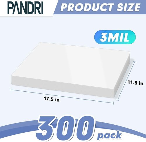 PANDRI Laminating Sheets - 300 Pack Thermal Pouches for 11 x 17 Inch Documents - 3 Mil Clear