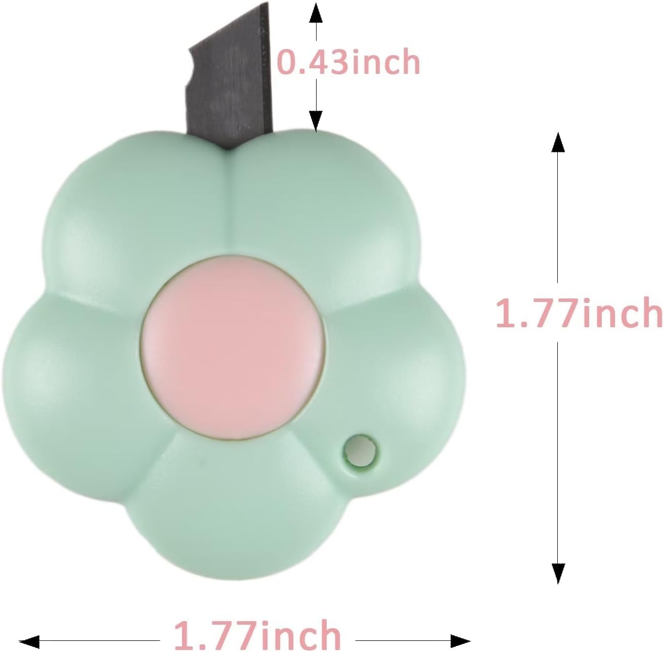 Skiennix Mini Cute Flower Letter Opener - Retractable Keychain Tool in Pink & Purple (5pcs/Pack)
